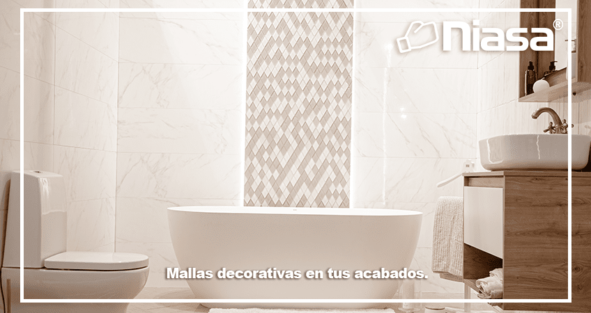 Las mallas como elemento decorativo en tu baño